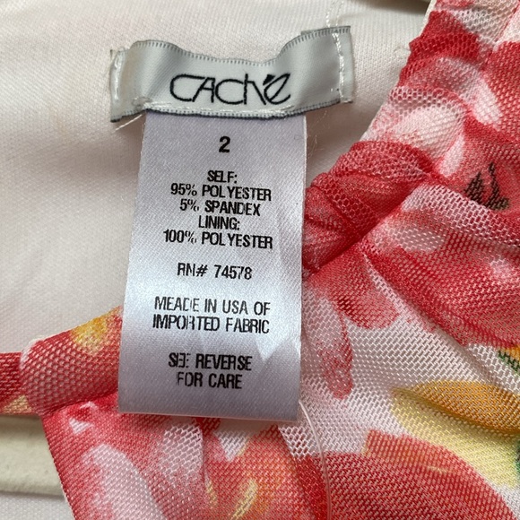 Vintage Cache’ spring and summer bouquet dress size 2. - Picture 4 of 4